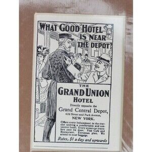 Grand Union Hotel Advertisement vintage 1898 sealed framed ad